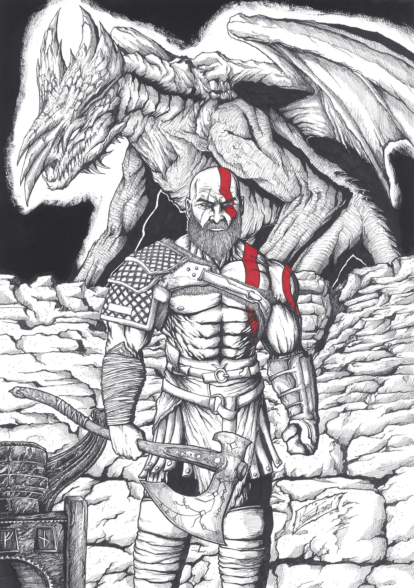 God of War - Kratos - DinA3